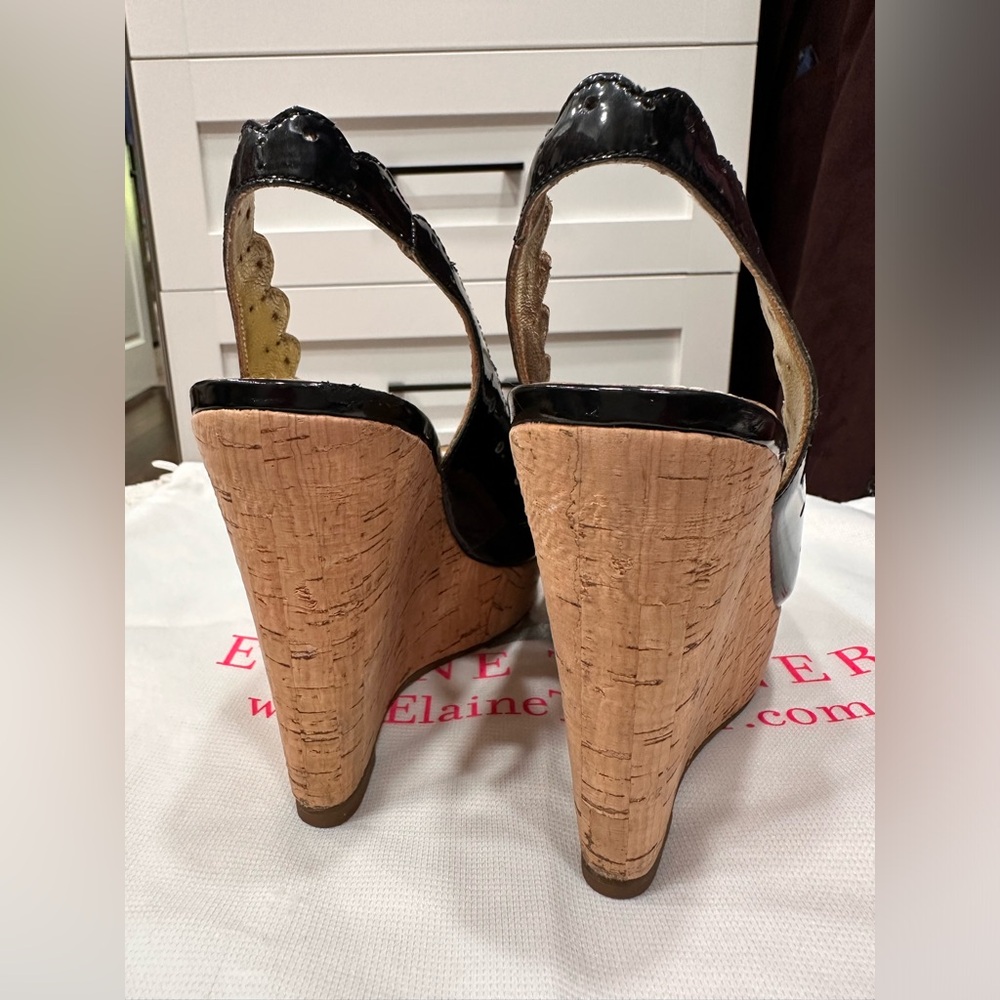 Elaine Turner Patent Leather and Cork Naomi Sandals - Picture 4 of 6